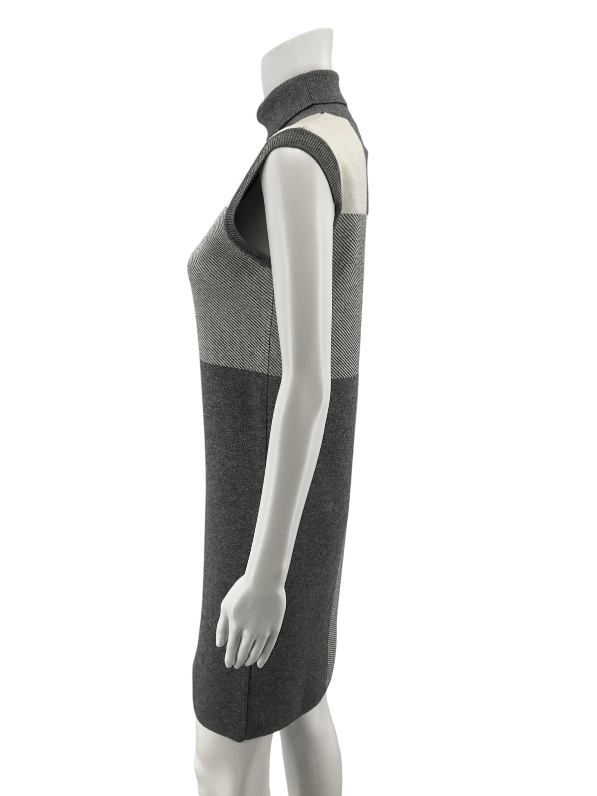 Lysse Laura Colorblock Sleeveless Turtleneck Dress Gray XS