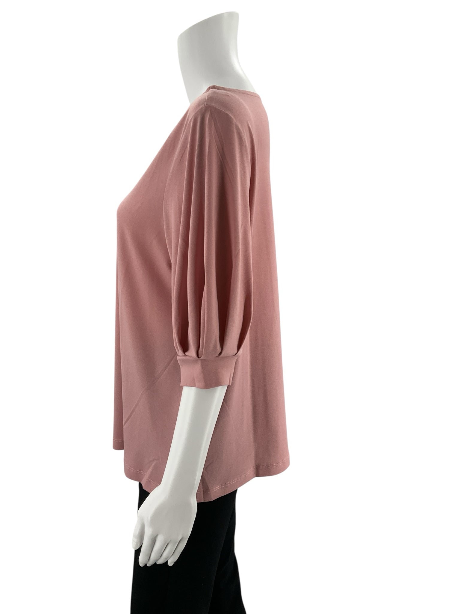 Mauve H&amp;M pre-owned ladies top in size large, featuring a basic, casual design perfect for minimalist wardrobes.