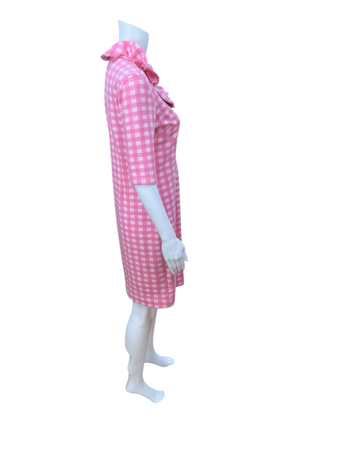 Tyler Boe Pink Gingham Ruffle Collar Shift Dress Size XS