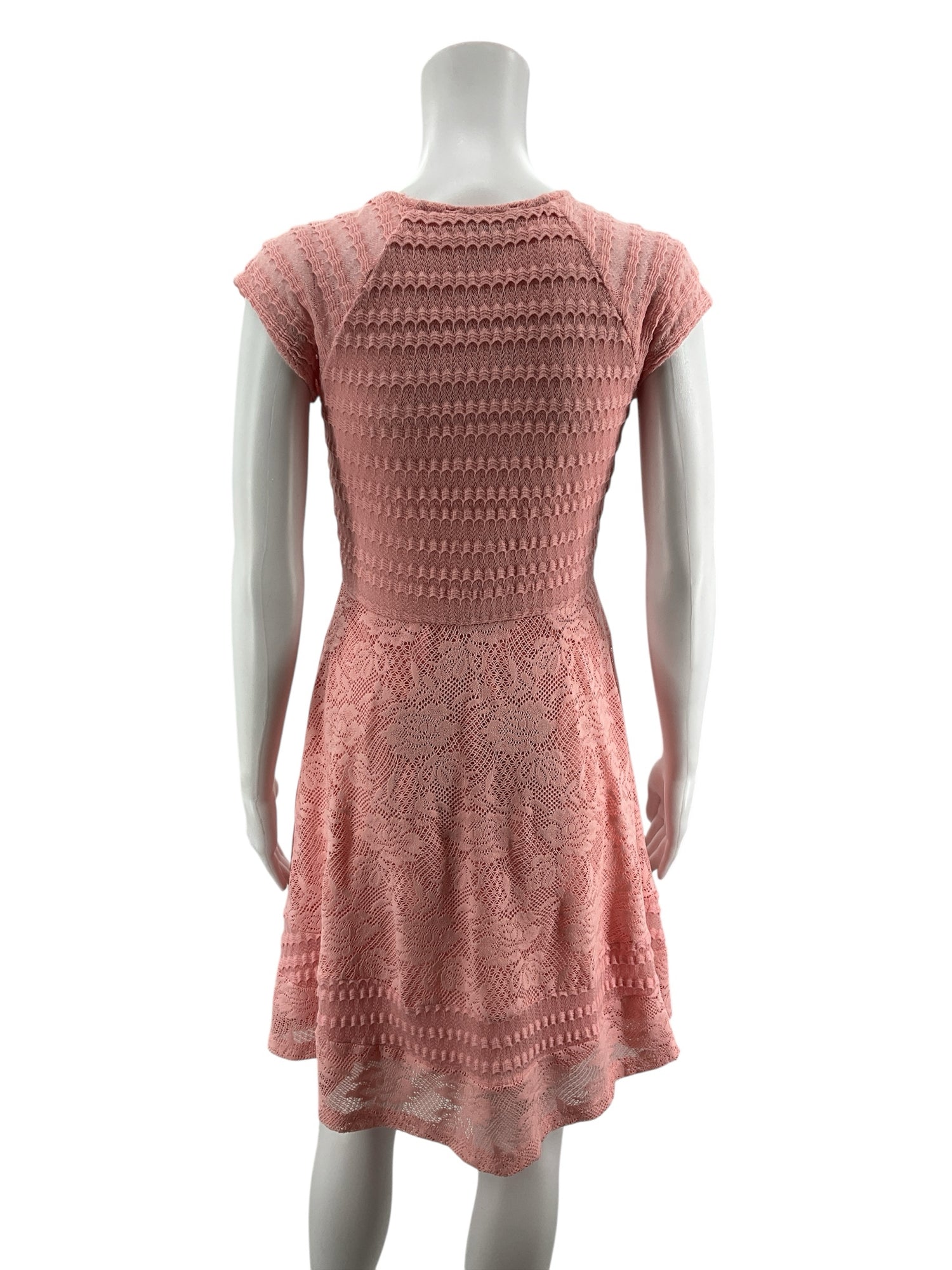 NY Collection Petite Lace Fit &amp; Flare Dress Blush Pink Size PXS