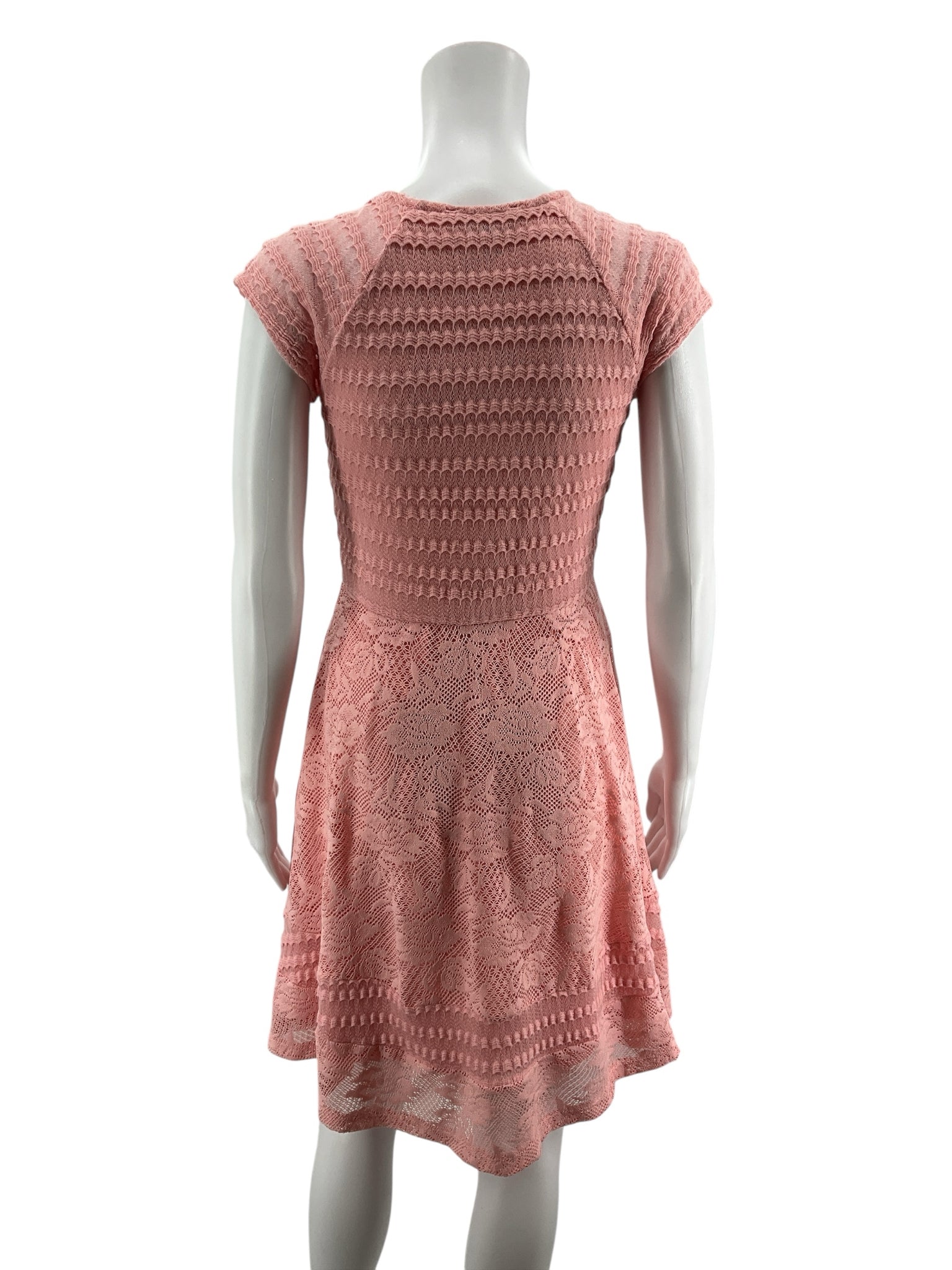 NY Collection Petite Lace Fit &amp; Flare Dress Blush Pink Size PXS