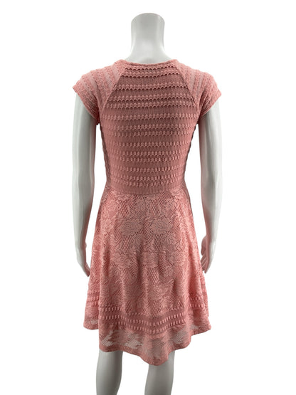NY Collection Petite Lace Fit &amp; Flare Dress Blush Pink Size PXS