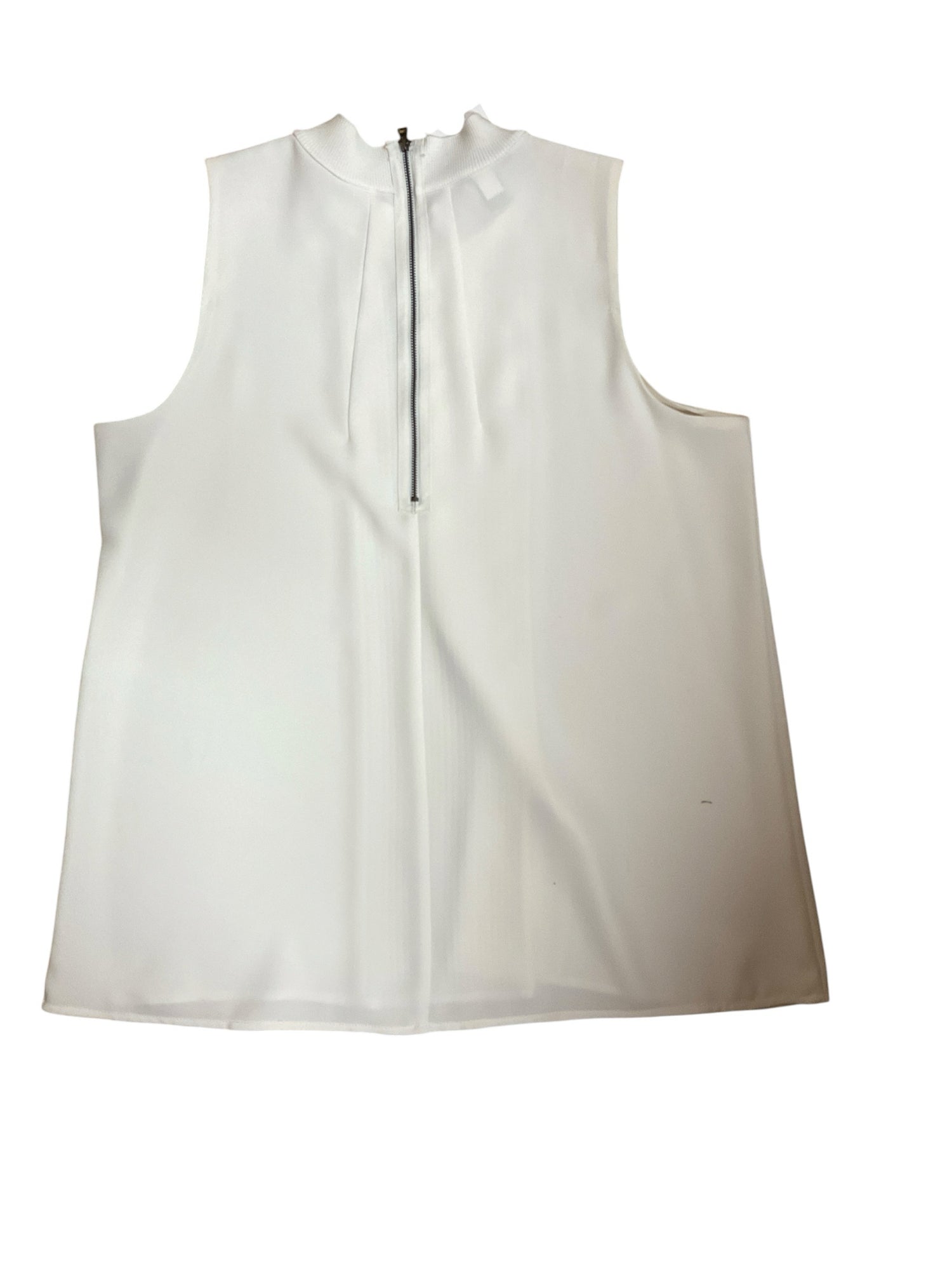 Alfani Pintuck Mock Neck Sleeveless Blouse Cream Top Size 8 - ONLINE ONLY