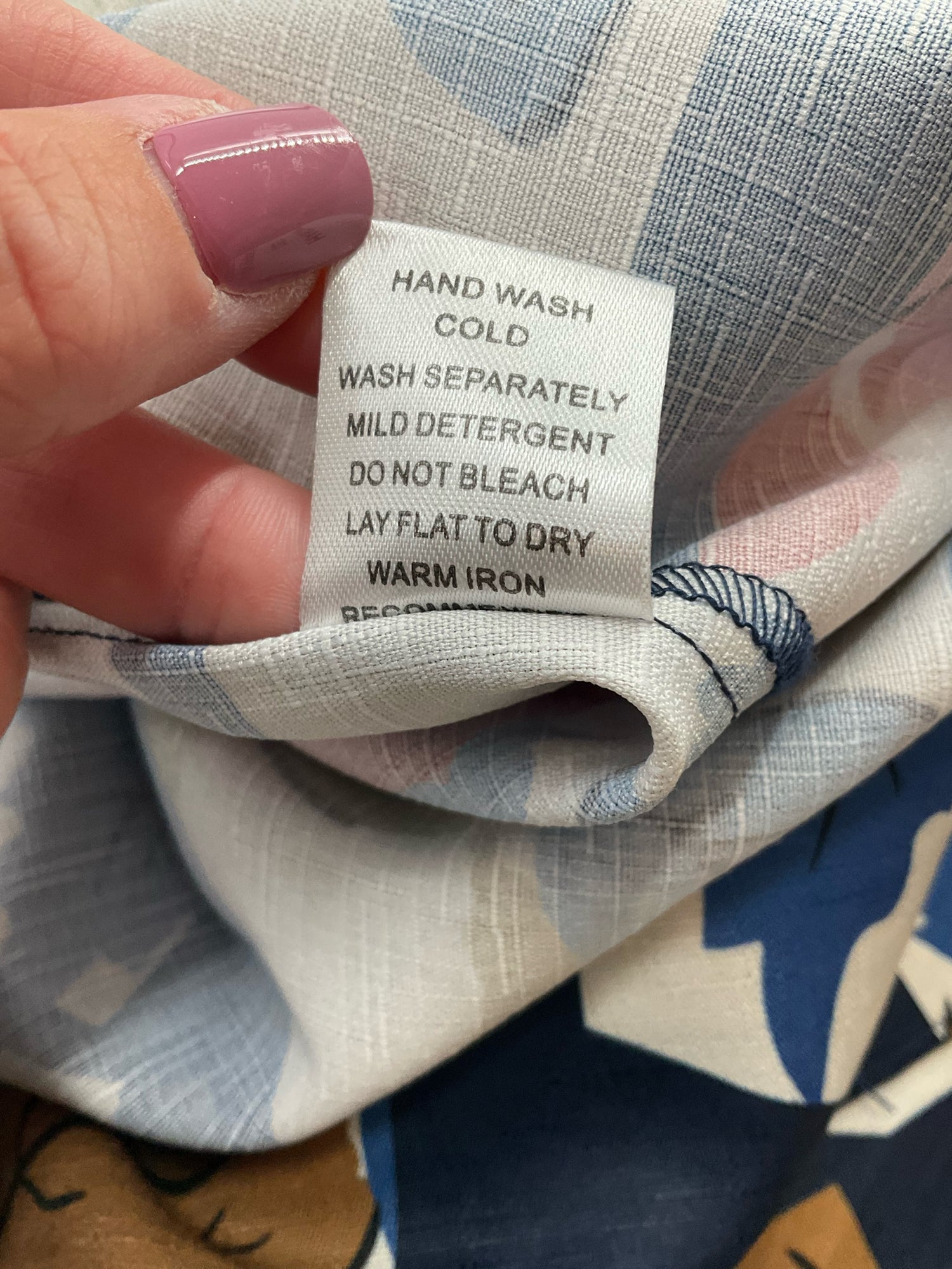 Jade Navy/White/Pink/Brown Print Pre-Owned Ladies Top - Size Medium