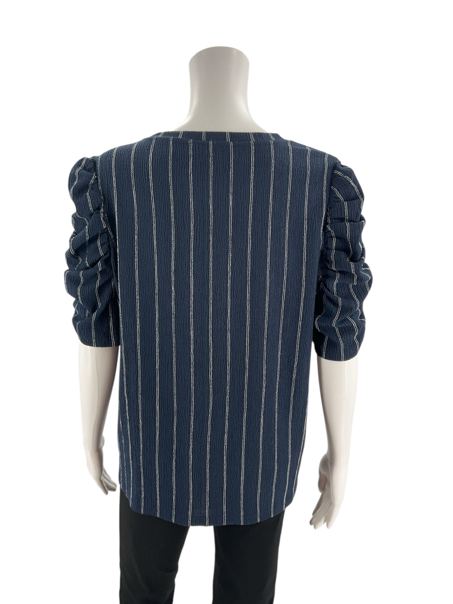 Loft Navy/White Striped Pre-Owned Ladies Top - Size XL