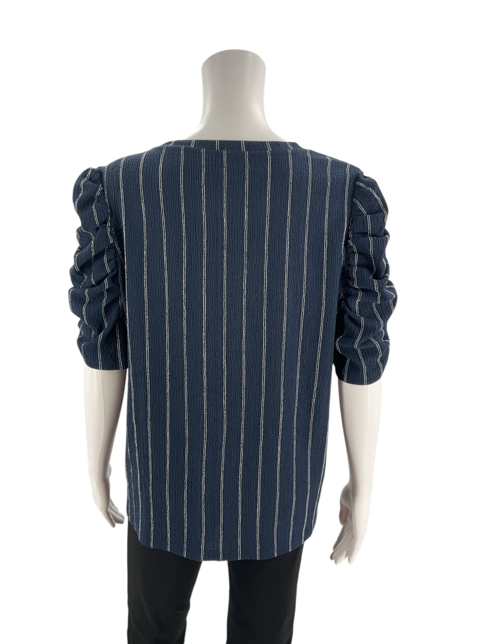 Loft Navy/White Striped Pre-Owned Ladies Top - Size XL