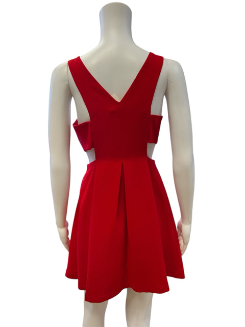 BCBG Size 4 Red Solid Consignment Ladies Dress