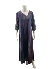 Novica purple/green/blue Maxi Artisan Batik Print Rayon Maxi Dress Purple Green Blue Size Medium - Size M