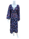 Tommy Bahama Size Medium Blue/Red/Purple Print Consignment Ladies Dress