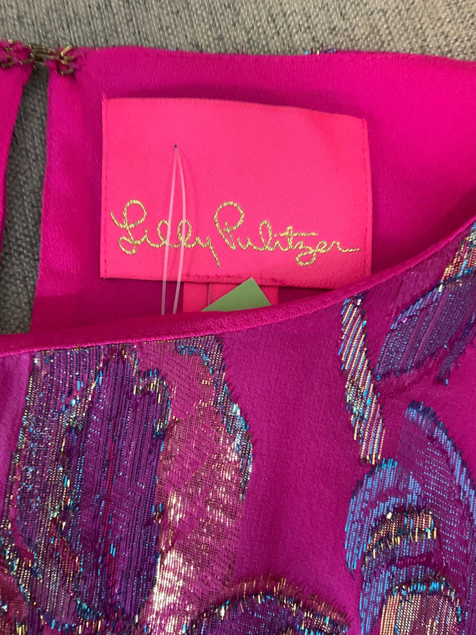 Lilly Pulitzer Darlah Silk Blend Mini Dress Fuchsia Fish Jacquard Size 2