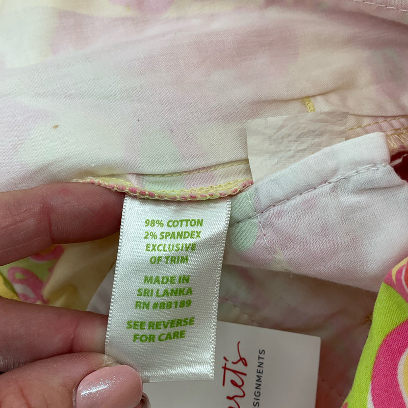 Lilly Pulitzer Yellow/Pink Floral Pre-Owned Ladies Shorts - Size 4 - Margaret’s Fine Consignment