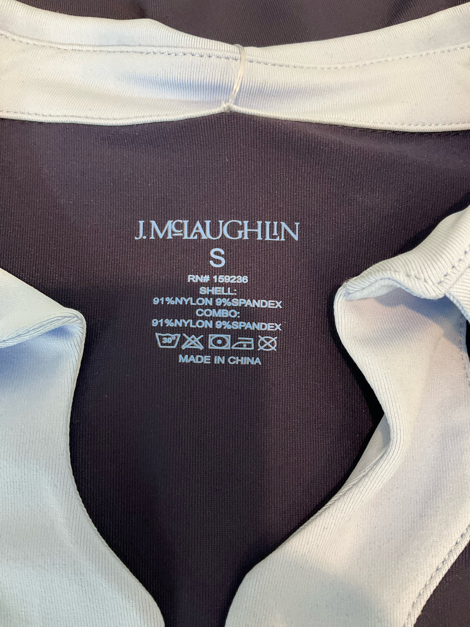 J. McLaughlin navy/blue Short Sleeve Jamey Polo Catalina Cloth Top Navy Blue Size Small - Size S