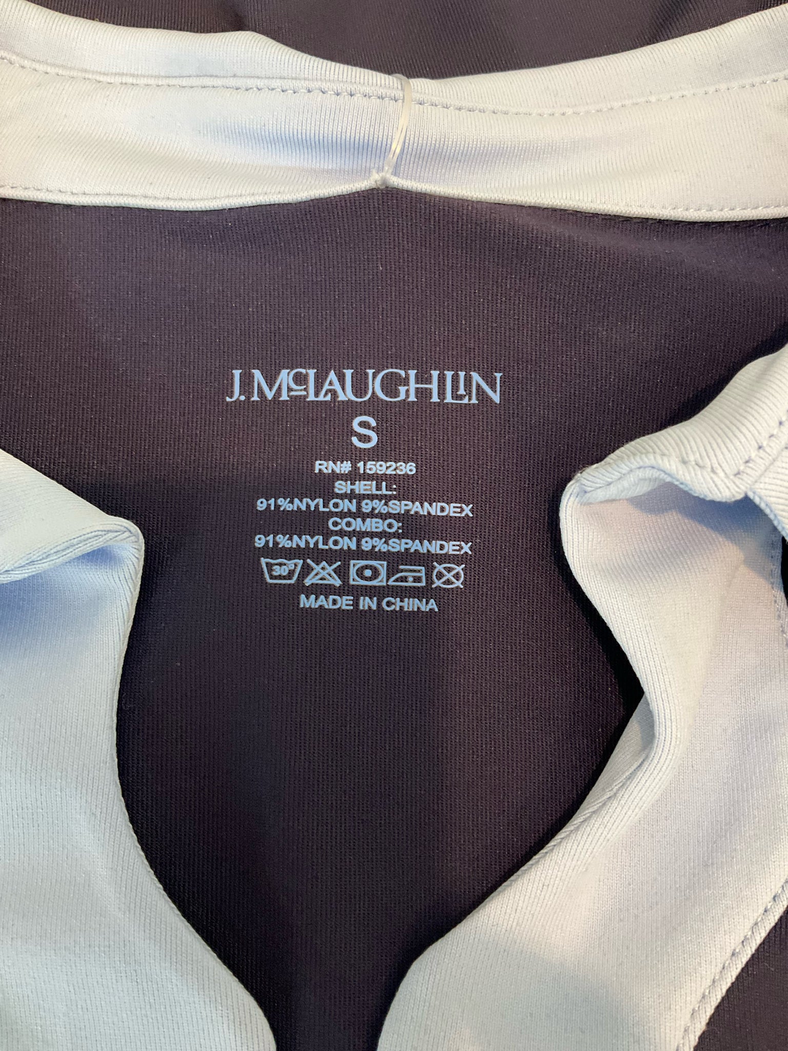 J. McLaughlin navy/blue Short Sleeve Jamey Polo Catalina Cloth Top Navy Blue Size Small - Size S