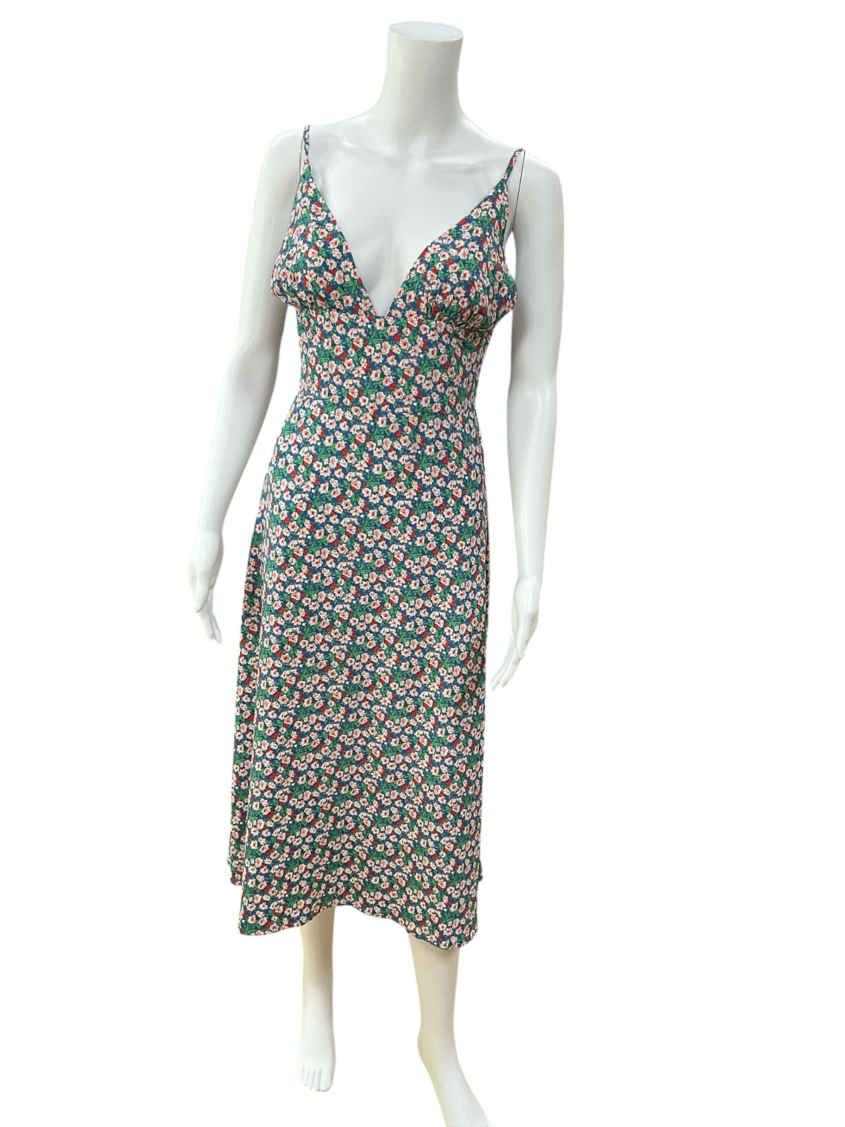 Sans Souci Ditsy Floral V-Neck Midi Slip Dress Size Small - ONLINE ONLY