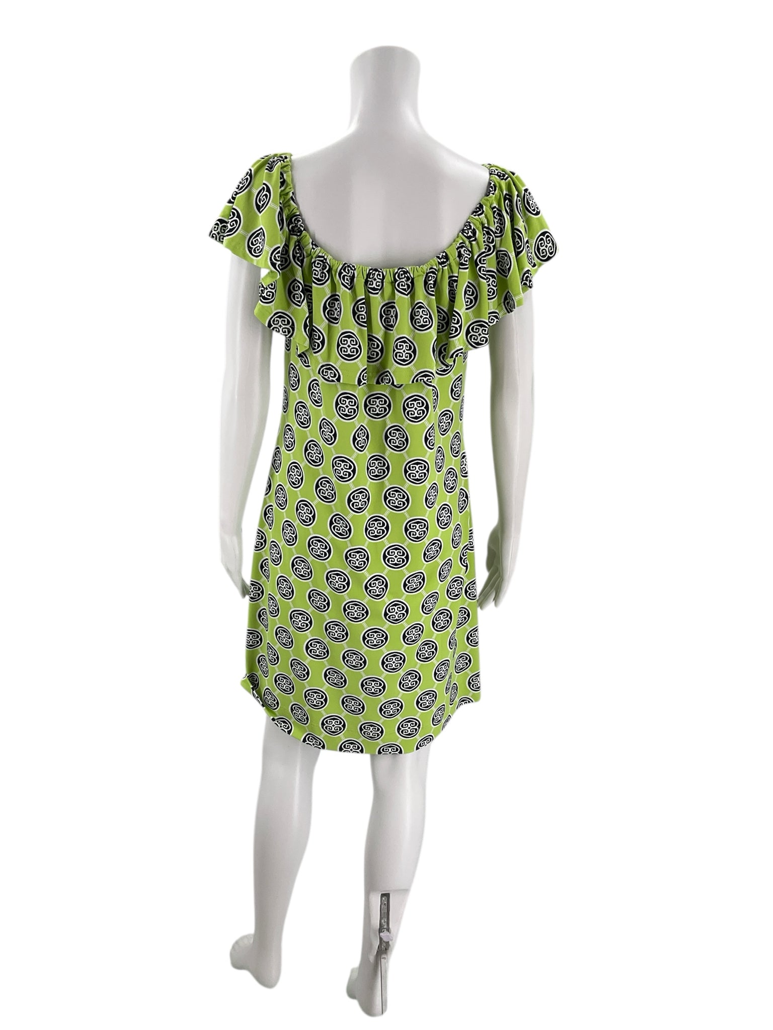 Lulu B Lime/Navy/White Print Dress - Size Small