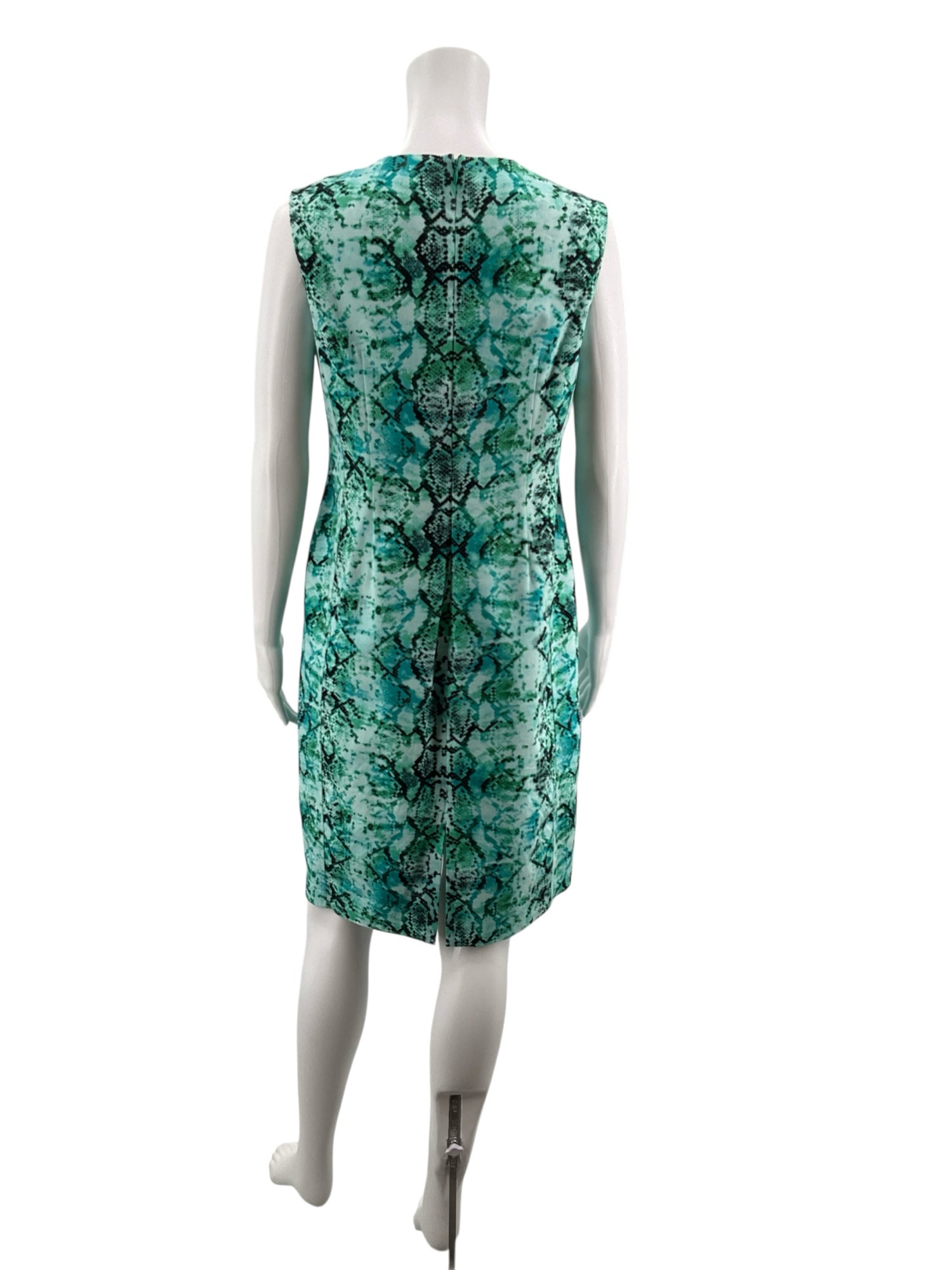 Liz Claiborne Teal Snake Pre-Owned Ladies Dress - Size 8