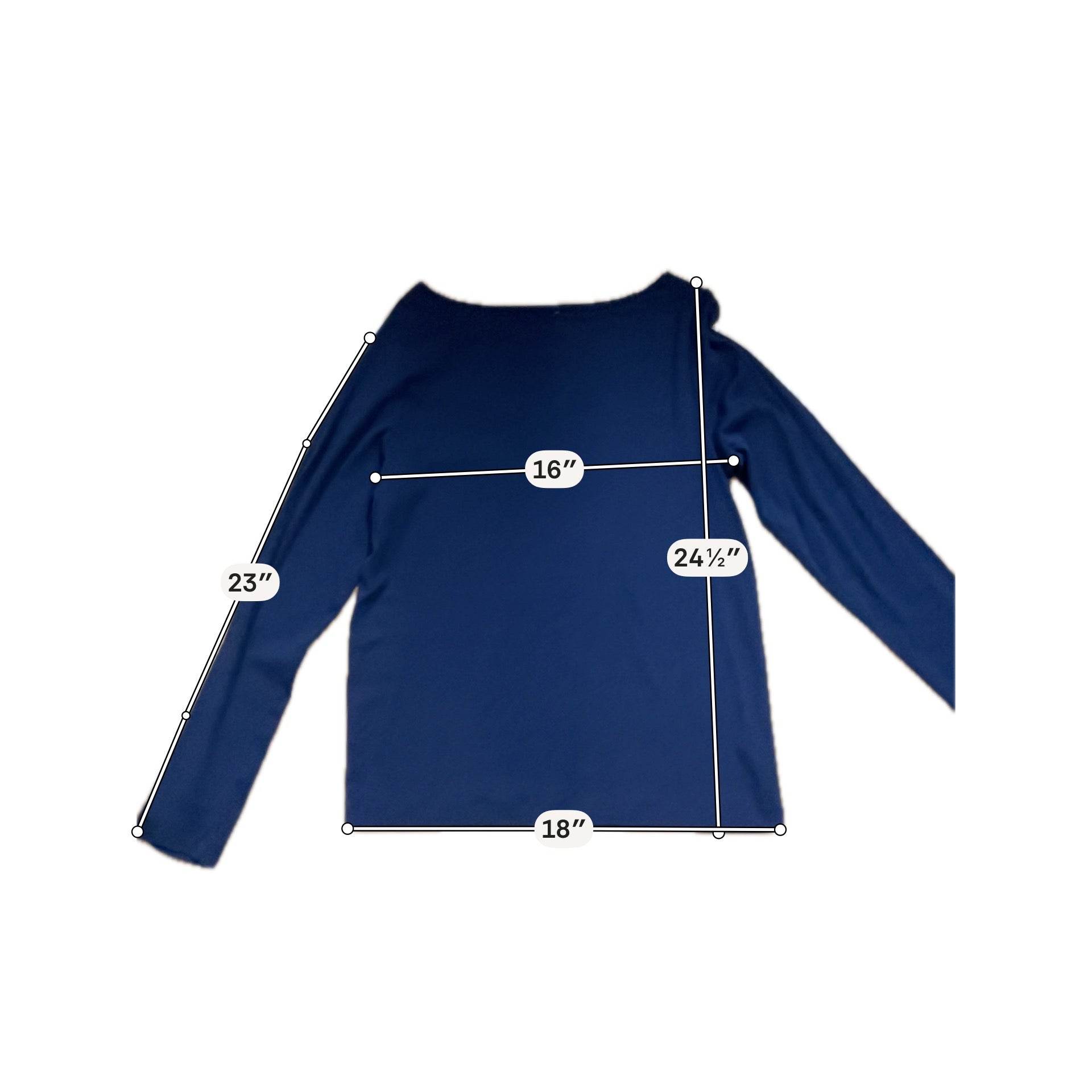 Gap Modern Boatneck Long Sleeve Tee Navy Blue XL | Pima Cotton Modal