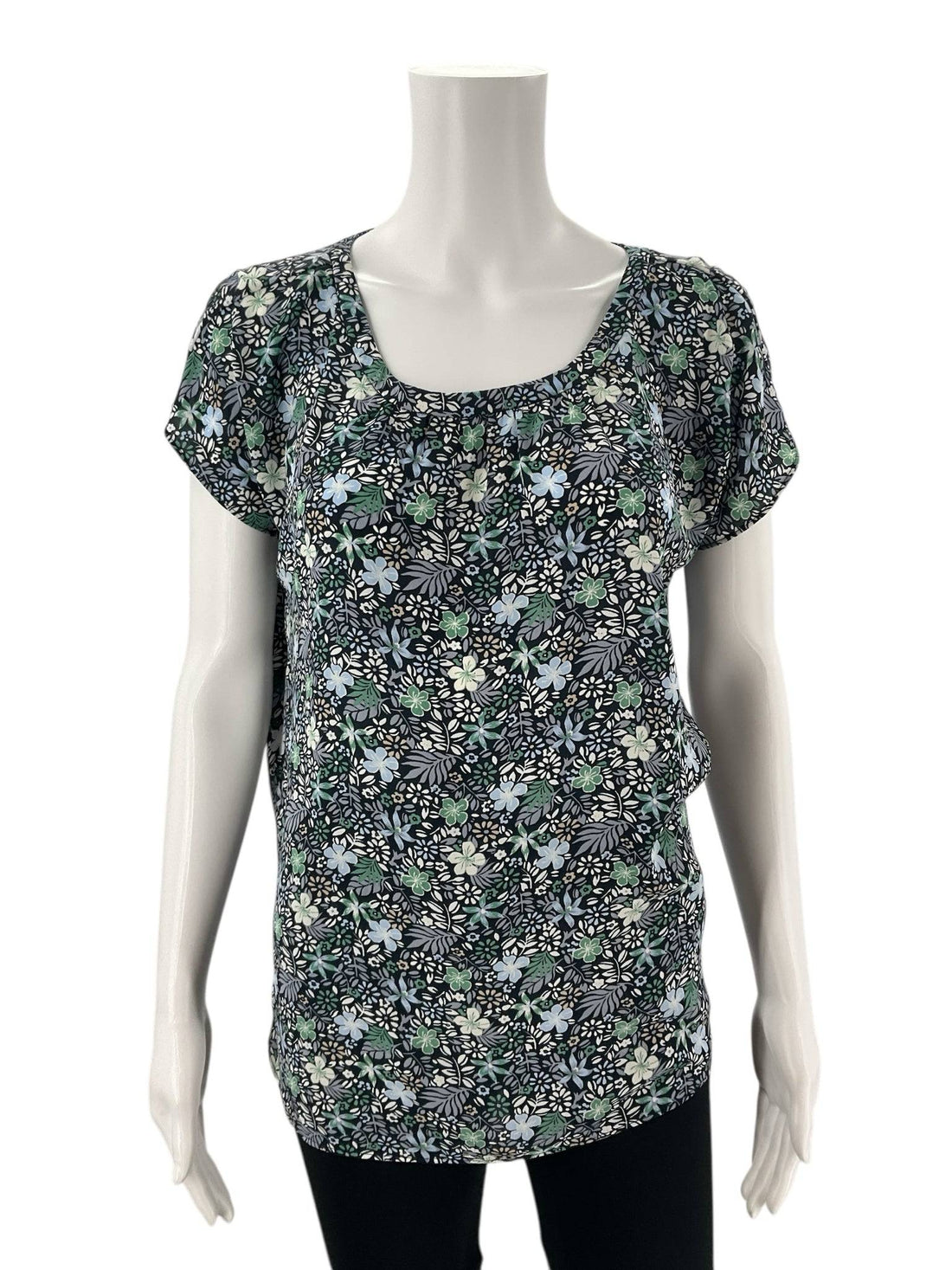 Loft Navy/Multi Floral Blouse - Size Small - Margaret’s Fine Consignment