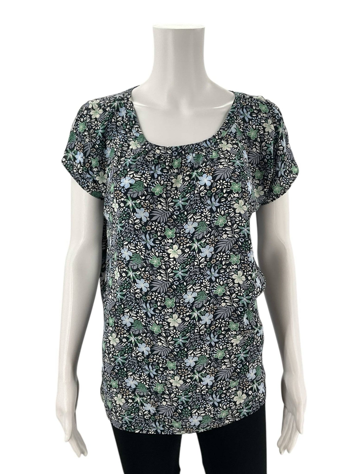 Loft Navy/Multi Floral Blouse - Size Small - Margaret’s Fine Consignment