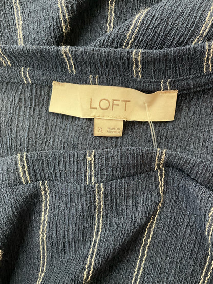 Loft Navy/White Striped Pre-Owned Ladies Top - Size XL