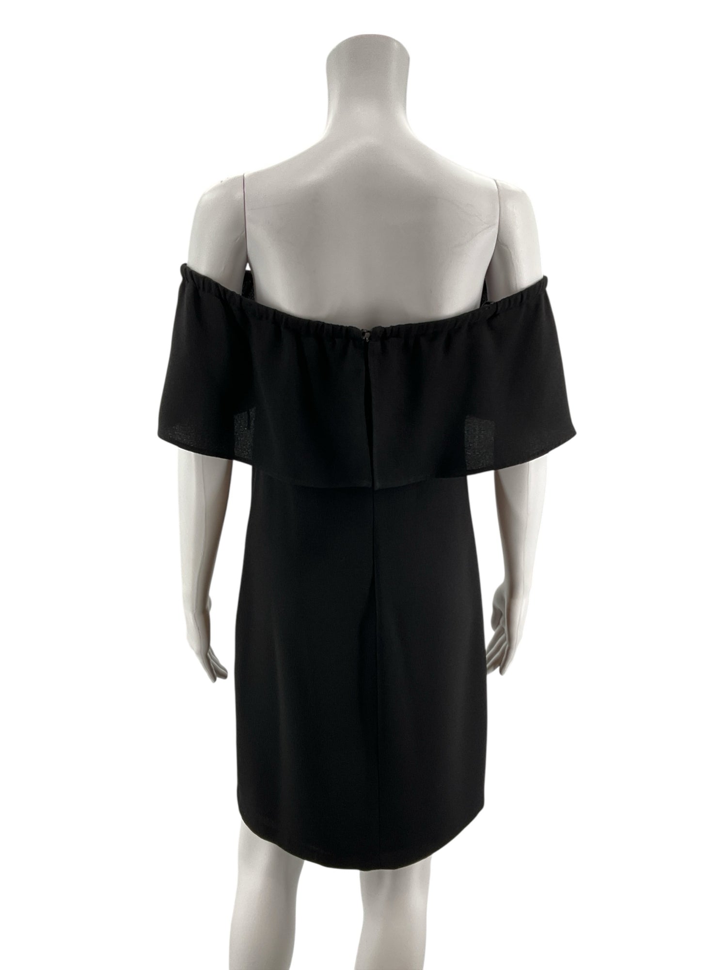 Charles Henry Black Off-The-Shoulder Ruffle Sheath Dress Size XSP