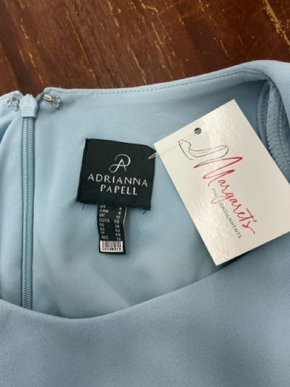 Adrianna Papell Light Blue Crepe Short Sleeve Sheath Midi Dress Size 8 - ONLINE ONLY