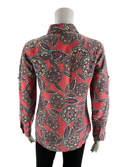 Charter Club Coral/Multi Print Pre-Owned Ladies Top - Size 4