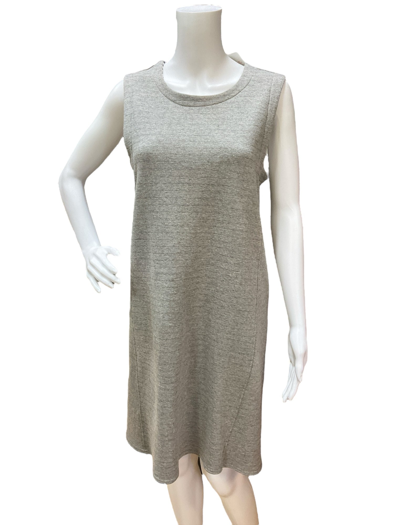 Theory Striped Terry Tent Dress Gray Sleeveless A-Line Shift Size Medium