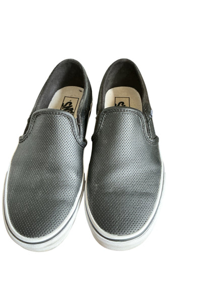 Vans Classic Slip-On Perf Leather Black Shoes | Women&