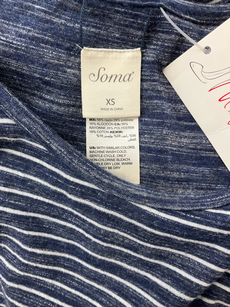 Soma Navy/White Stripe Pre-Owned Ladies Dress - Size XS