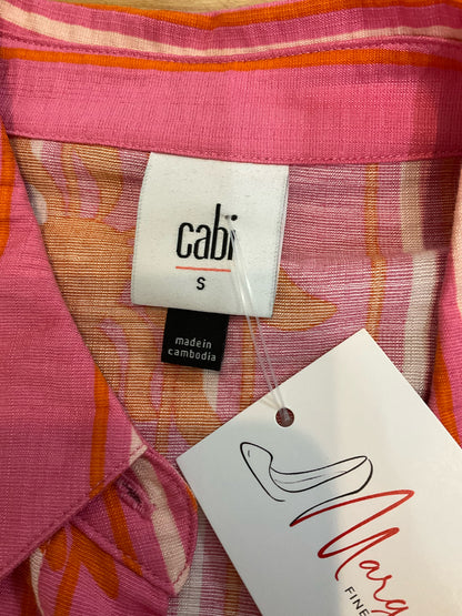 cabi Solstice Top Sun Print Button Up Camp Shirt Size Small