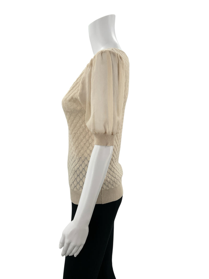 Blu Pepper Tan Solid Pre-Owned Ladies Top - Size Small - Margaret’s Fine Consignment