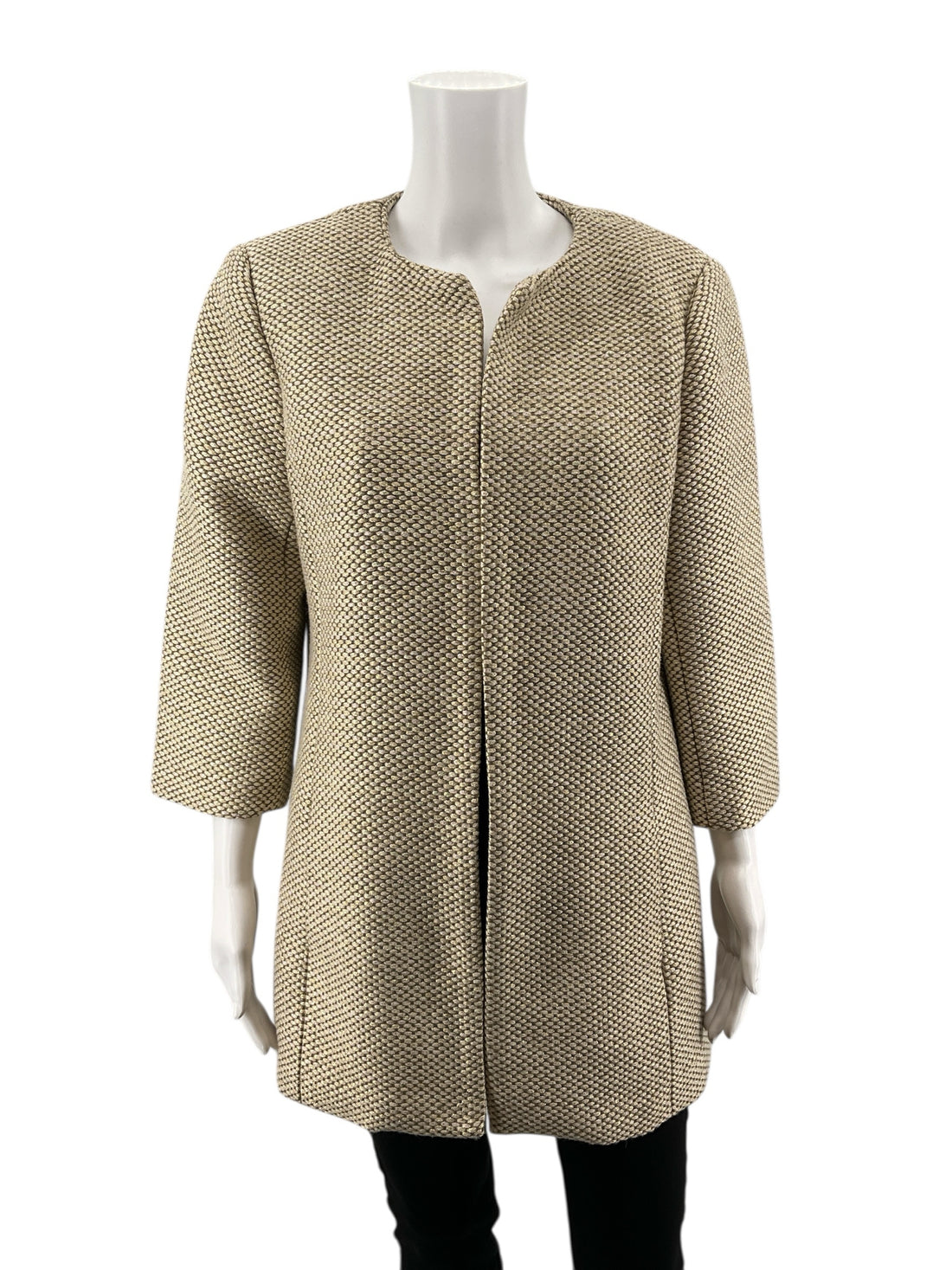 Mercer &amp; Madison Cream/Gold Solid Pre-Owned Ladies Jacket - Size Large - Margaret’s Fine Consignment