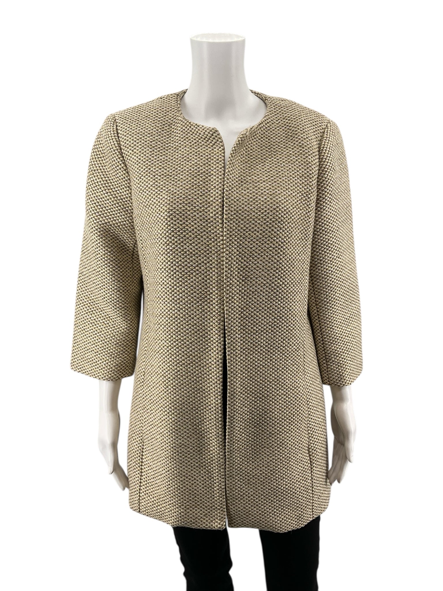 Mercer &amp; Madison Cream/Gold Solid Pre-Owned Ladies Jacket - Size Large - Margaret’s Fine Consignment