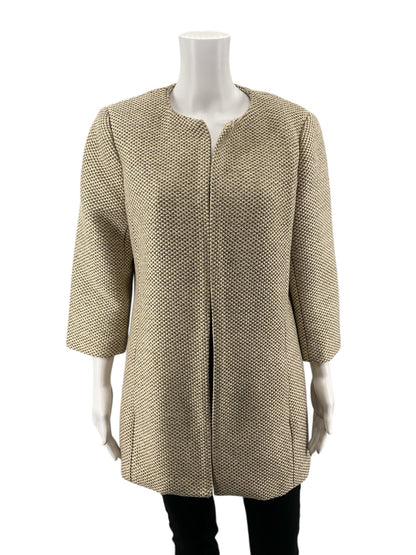 Mercer &amp; Madison Cream/Gold Solid Pre-Owned Ladies Jacket - Size Large - Margaret’s Fine Consignment