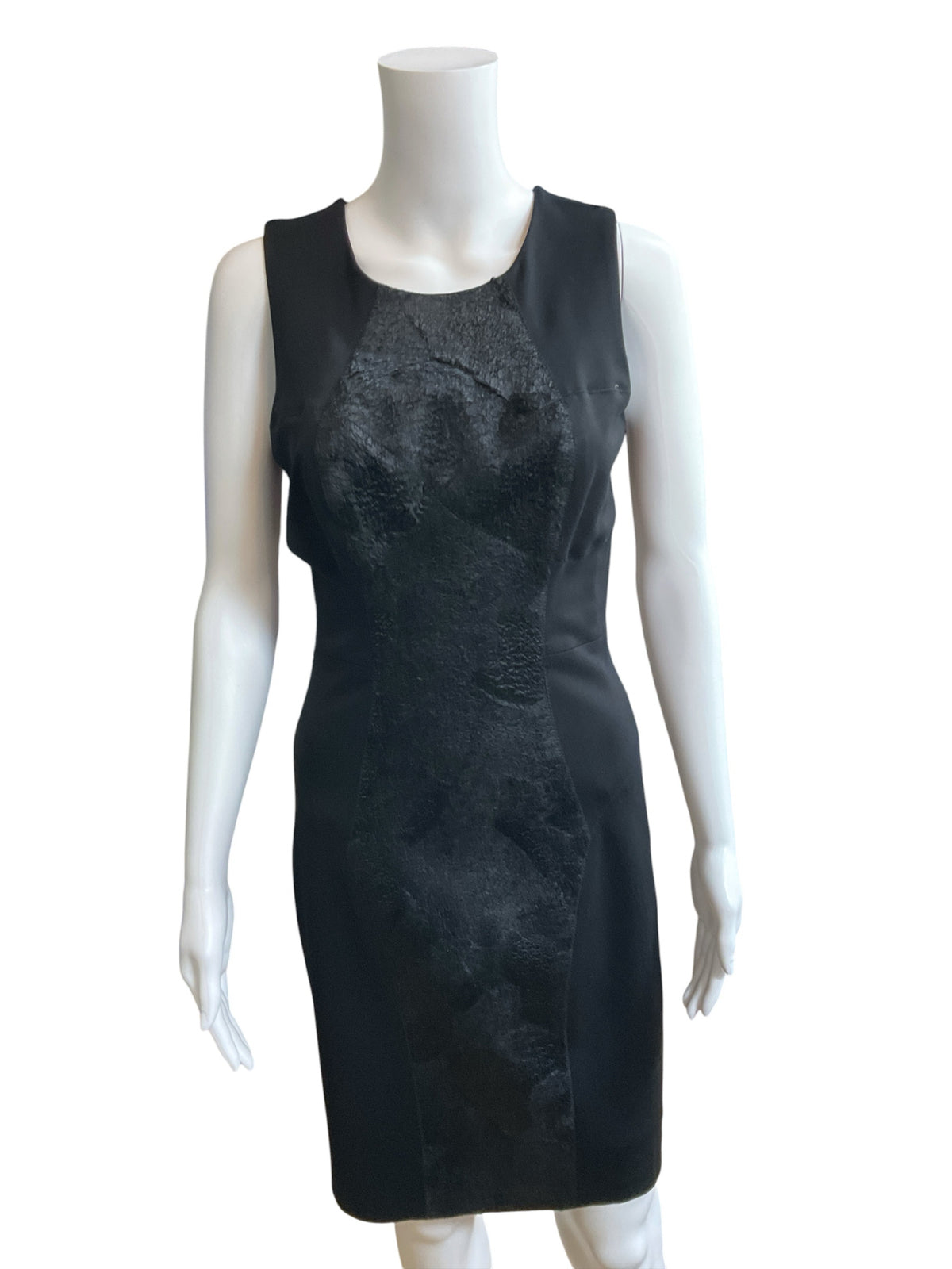 Tracy Reese New York Black Lace Panel Ponte Sheath Dress Size 4 | LBD Cocktail - ONLINE ONLY