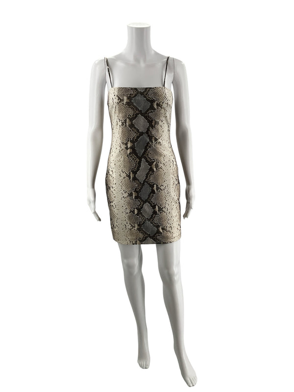 Blue Lush Tan/Brown Snake Pre-Owned Ladies Dress - Size Medium