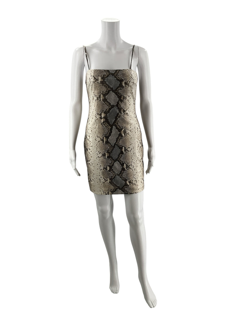 Blue Lush Tan/Brown Snake Pre-Owned Ladies Dress - Size Medium