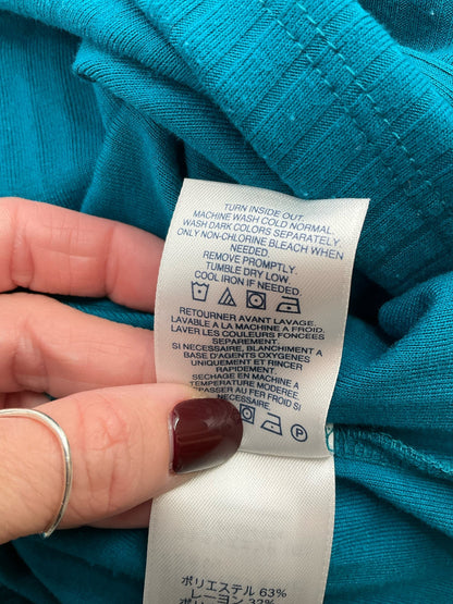 Lands End Turquoise Ribbed Pre-Owned Ladies Top - Size Small Petite - Margaret’s Fine Consignment