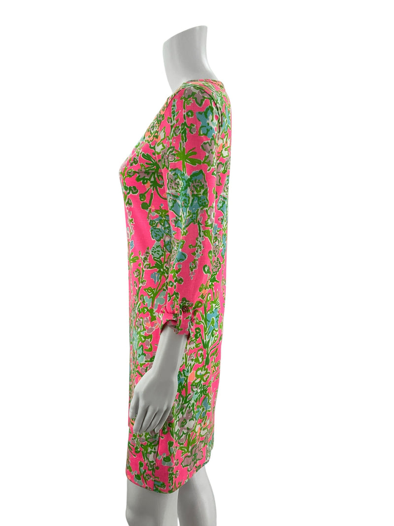 Lilly Pulitzer Pink/Green Print Pre-Owned Ladies Dress - Size XS