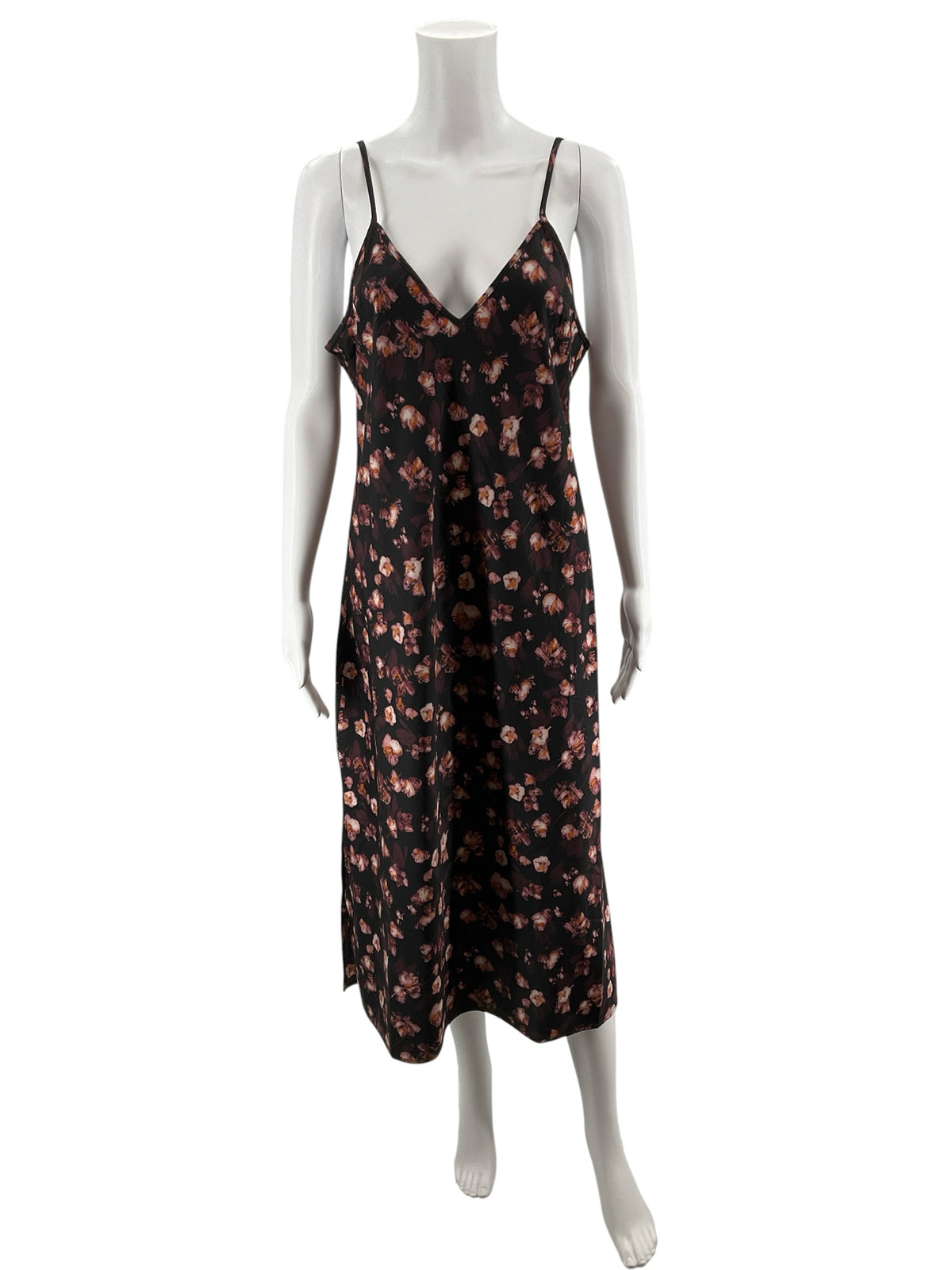 A New Day Floral V-Neck Midi Slip Dress Size Small - ONLINE ONLY