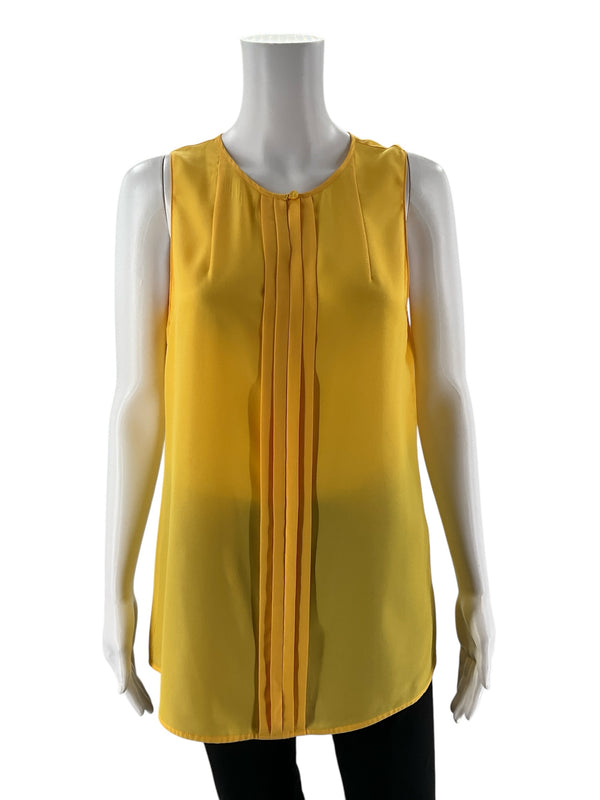 Cremieux Yellow Solid Pre-Owned Ladies Top - Size Small