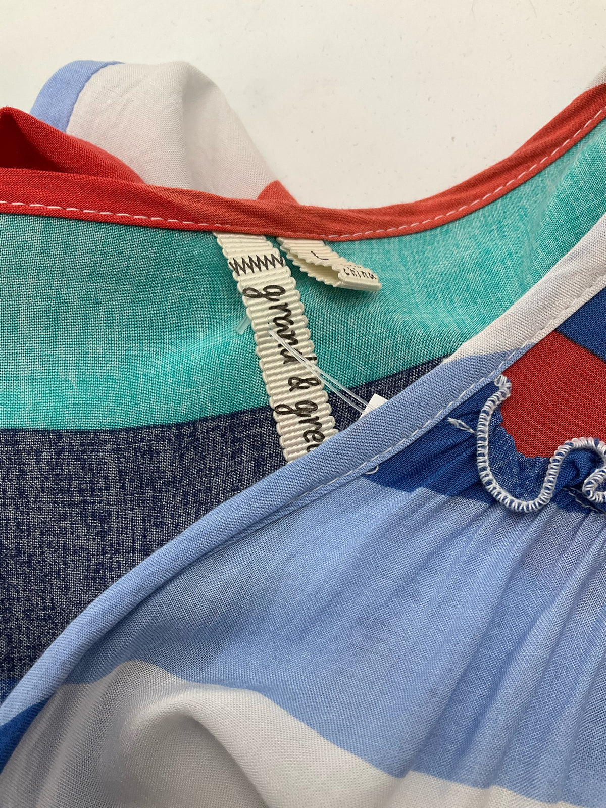 Grand &amp; Greene Striped Ruffle Hem Tunic Top | Anthropologie Brand | Size Large - ONLINE ONLY