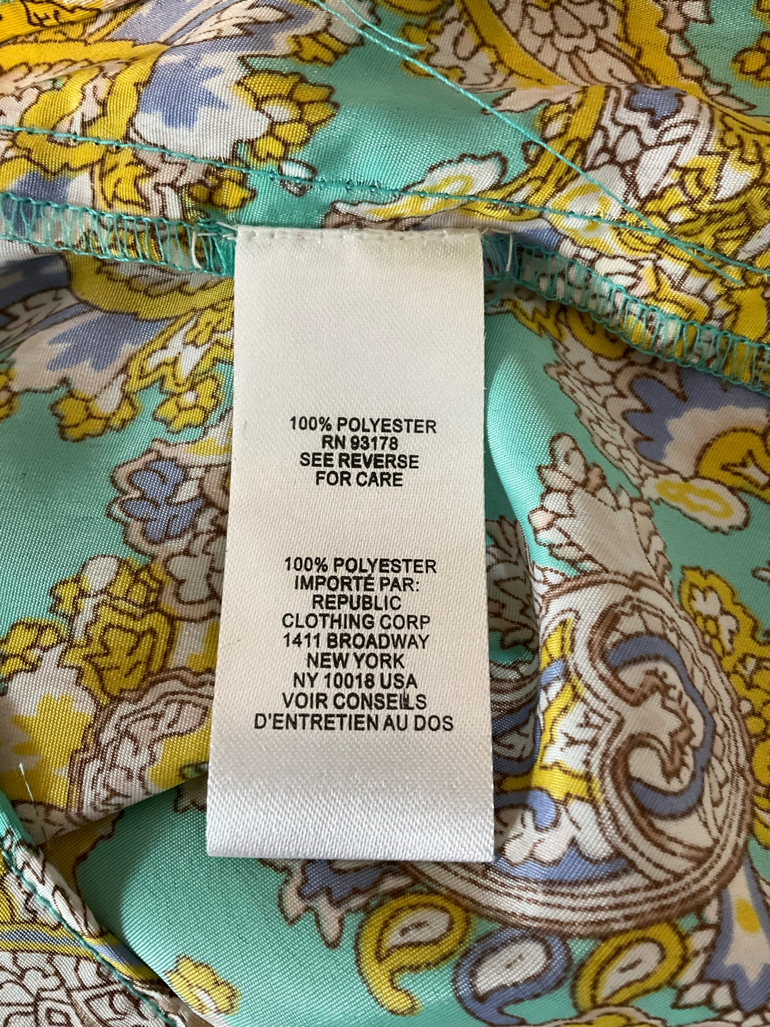 Chelsea &amp; Theodore Green Yellow Paisley 2-Piece Maxi Skirt Set Size Large