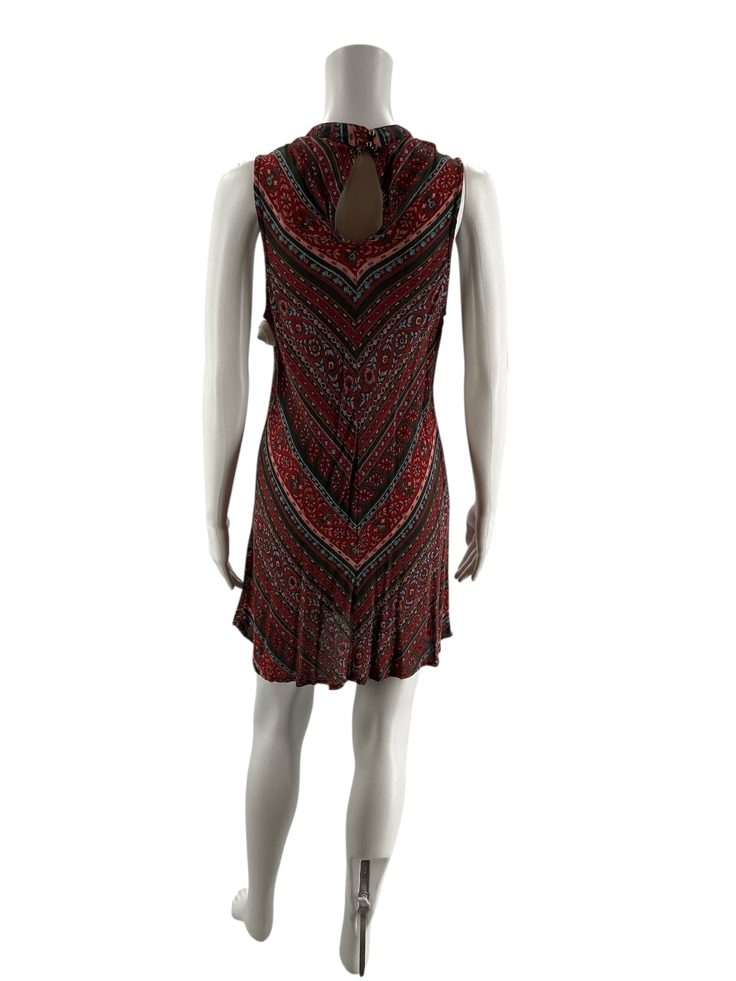 Angie Rust/Blue Print Pre-Owned Ladies Dress - Size Medium - Margaret’s Fine Consignment