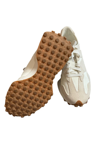 New Balance 327 Cream &amp; Tan Suede Retro Sneakers | Women&