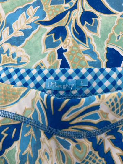 J. McLaughlin Catalina Cloth Paisley Botanical Skirt Size Small Blue Green