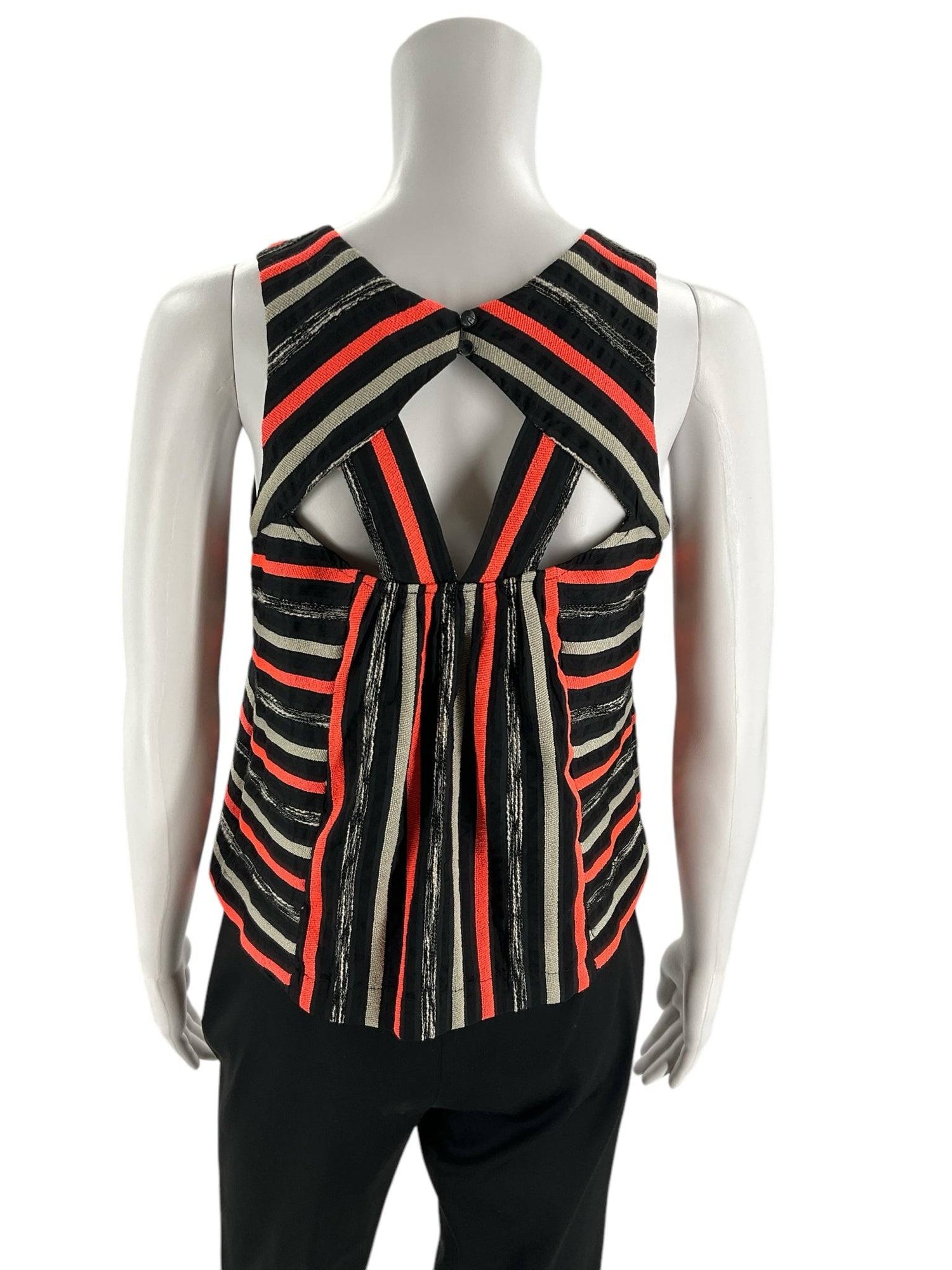 HD in Paris Black/Coral Pre-Owned Ladies Top - Size 0 Petite - Margaret’s Fine Consignment