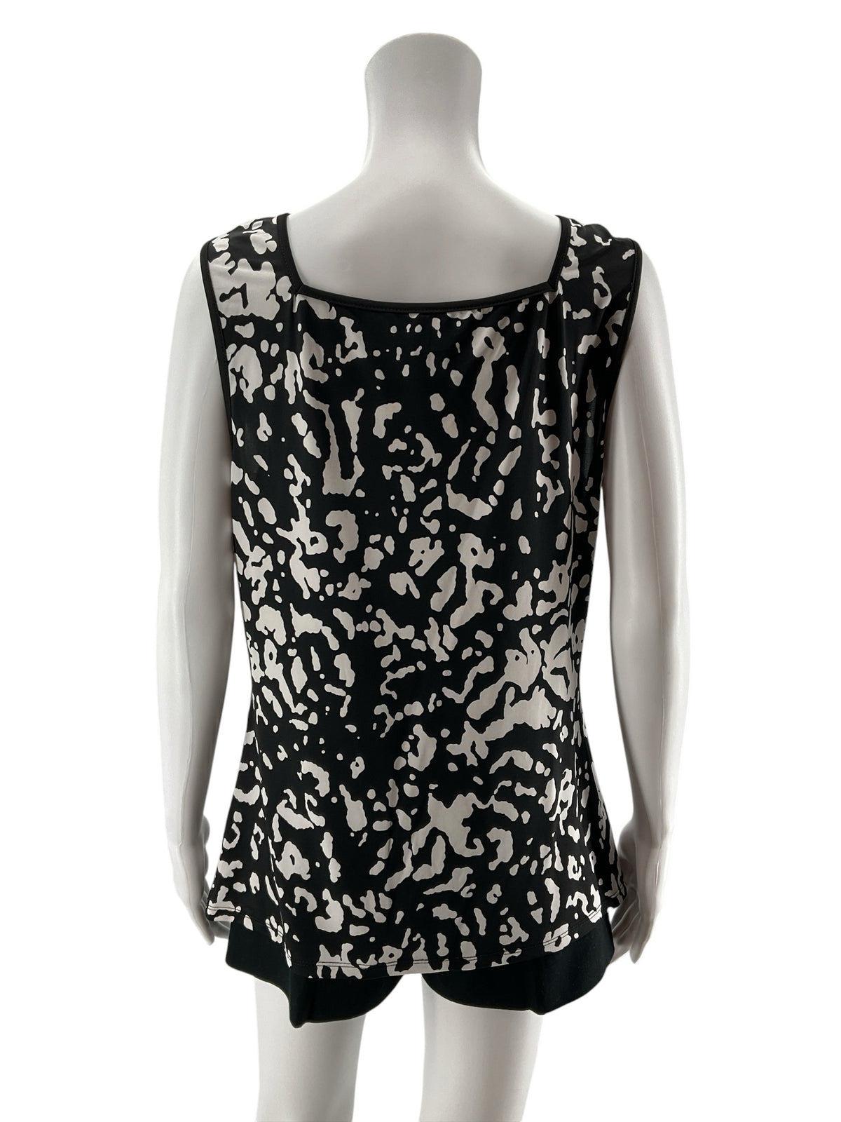Etcetera Abstract Print Ruched Sleeveless Top | Size XL