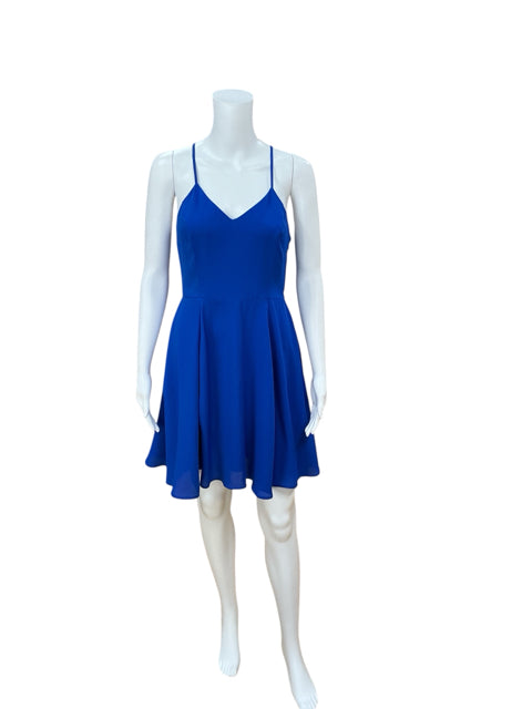 Express Royal Solid Spaghetti Strap Pre-Owned Ladies Dress - Size 6 - Margaret’s Fine Consignment